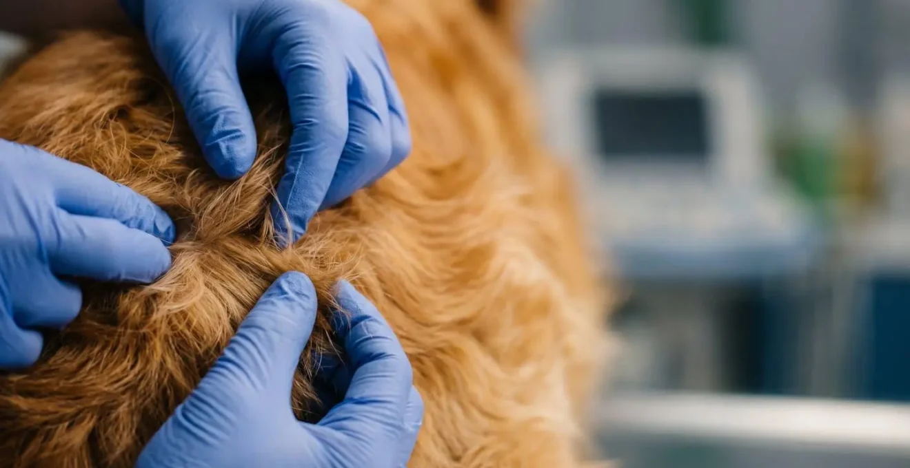 Vétérinaire réalisant un examen détaillé d'un chien blessé pour documentation légale