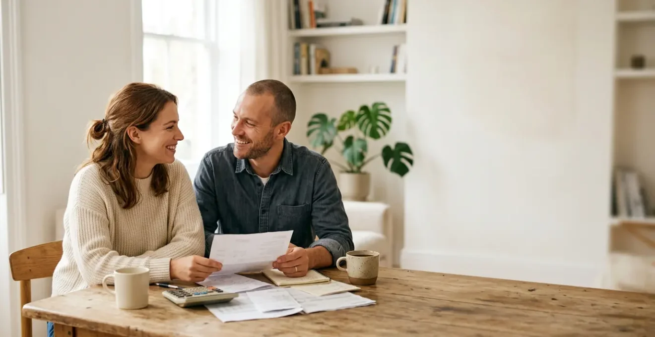 Photo éditoriale réaliste illustrant les économies liées au changement d'assurance emprunteur pour un crédit immobilier