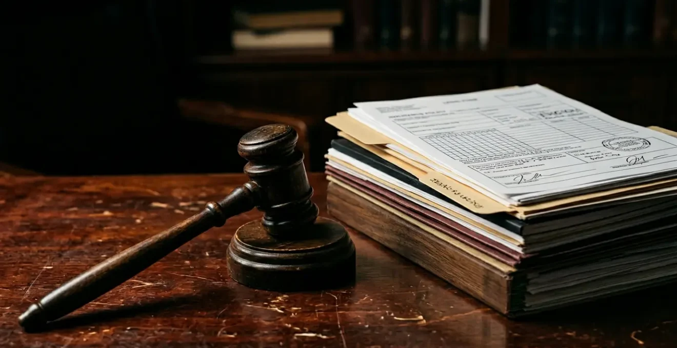 Marteau de juge et documents officiels évoquant les conséquences judiciaires sur les contrats d'assurance