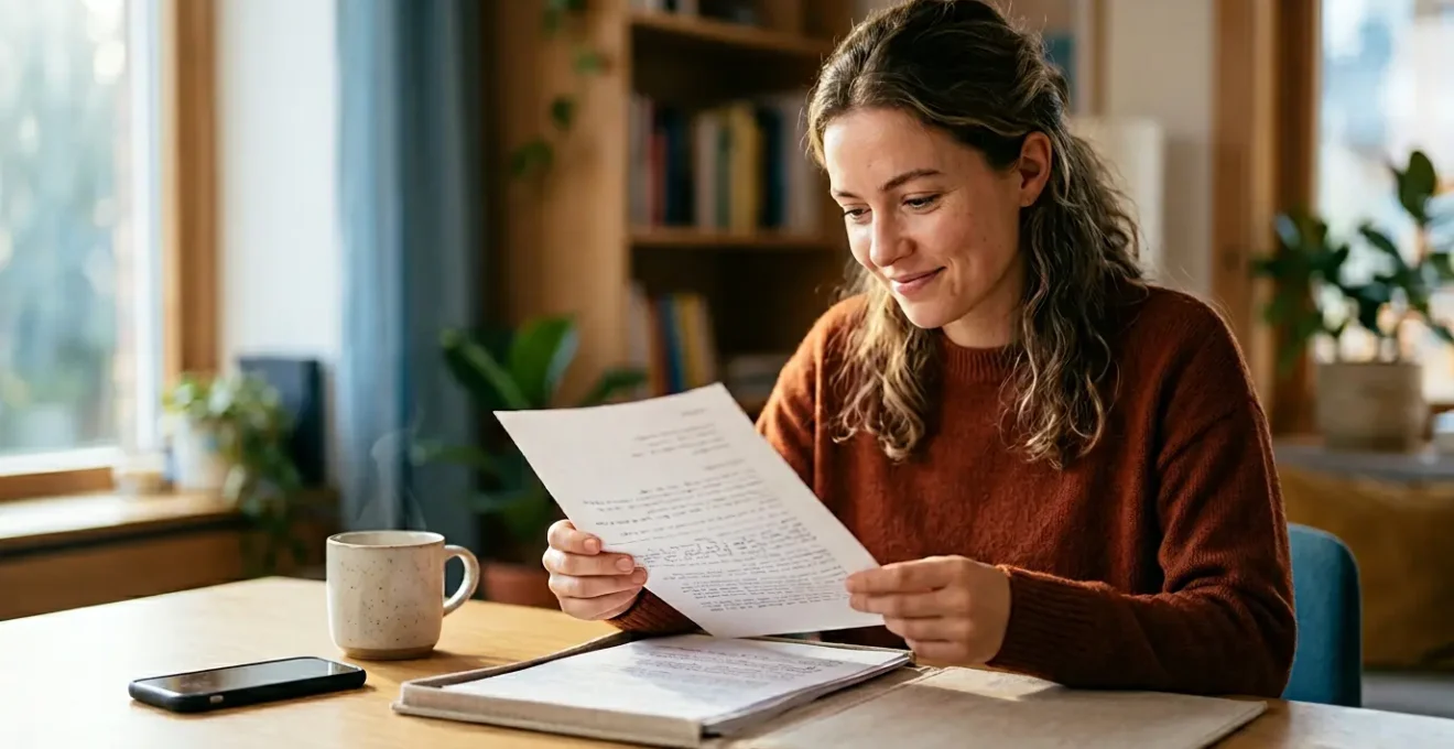 Jeune conducteur consultant des documents administratifs pour optimiser son assurance auto