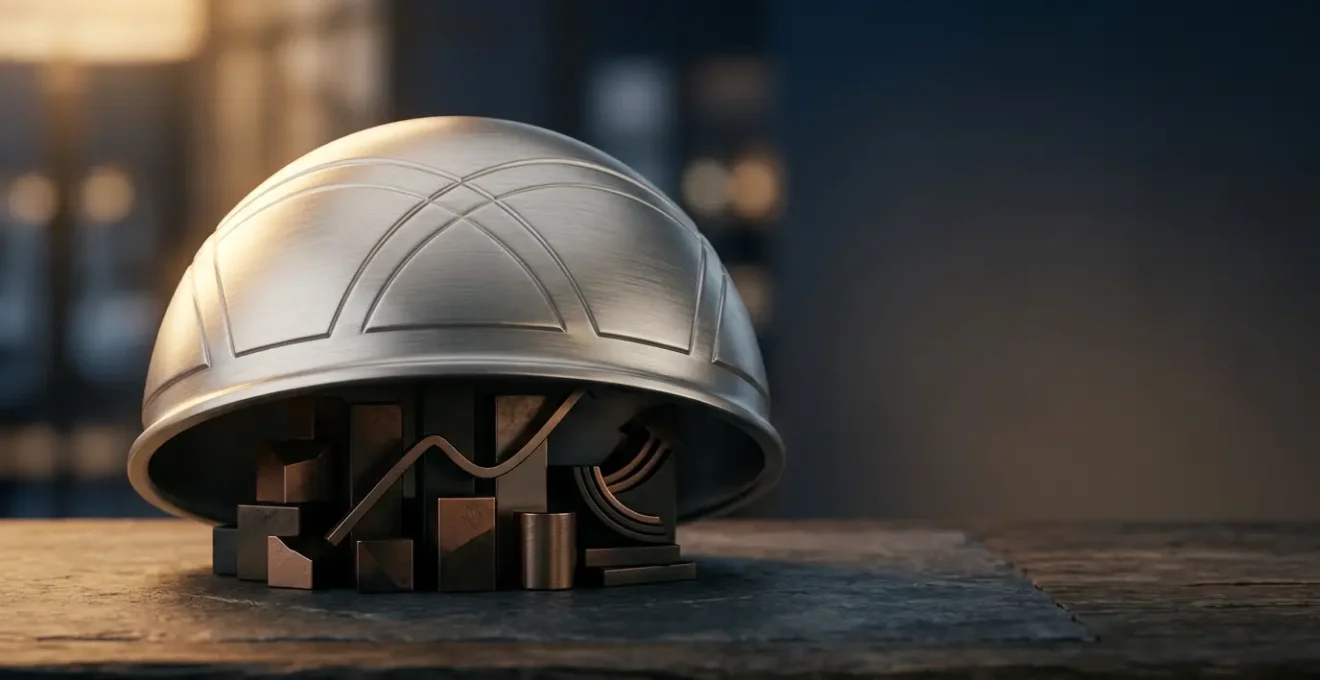 Concept visuel de protection financière et sécurité du capital avec métaphore de bouclier d'investissement