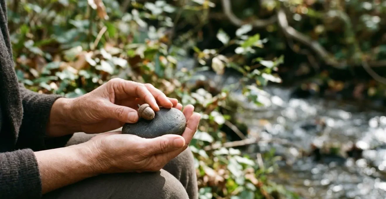 Métaphore visuelle de la sérénité face aux fluctuations - élément naturel stable dans un environnement changeant